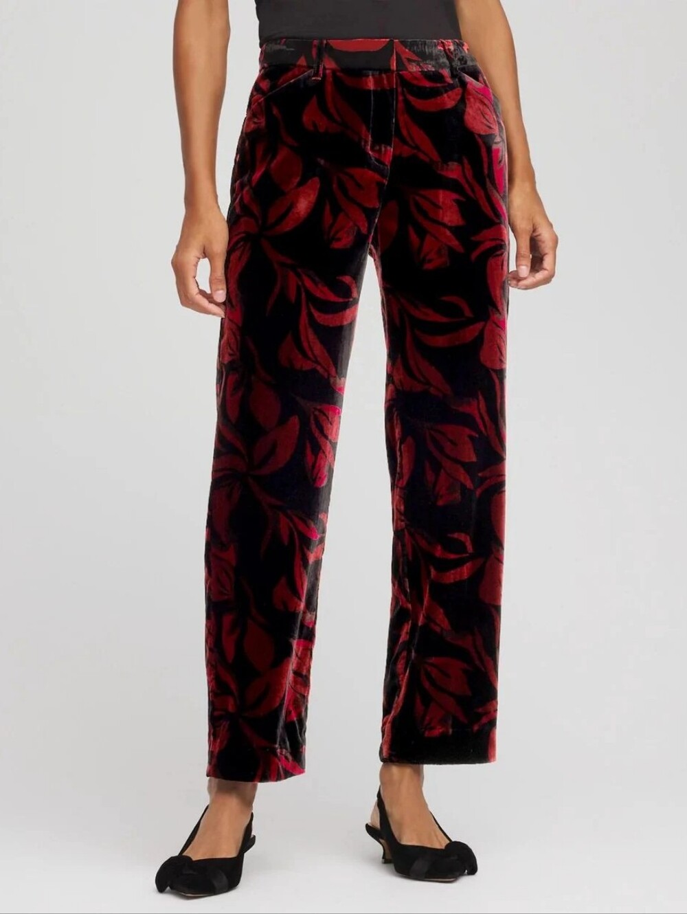 NWT Chico's Velvet Rose Straight-Leg Ankle Trousers Sz.4R